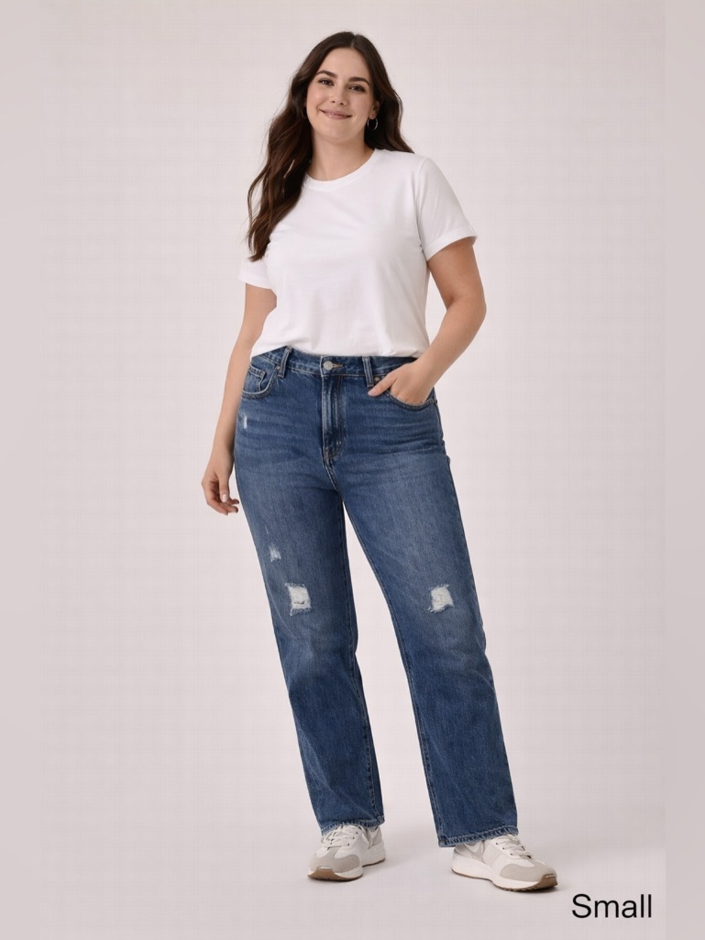 One Teaspoon Deep Indigo Relaxed Jeans Distressed Mid Rise Size 27